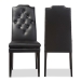 Baxton Studio Dylin Modern and Contemporary Black Faux Leather Button-Tufted Nail heads Trim Dining Chair - BSOBBT5158-Black