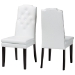 Baxton Studio Dylin Modern and Contemporary White Faux Leather Button-Tufted Nail heads Trim Dining Chair - BSOBBT5158-White