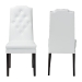 Baxton Studio Dylin Modern and Contemporary White Faux Leather Button-Tufted Nail heads Trim Dining Chair - BSOBBT5158-White