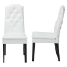 Baxton Studio Dylin Modern and Contemporary White Faux Leather Button-Tufted Nail heads Trim Dining Chair - BSOBBT5158-White