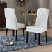 Baxton Studio Dylin Modern and Contemporary White Faux Leather Button-Tufted Nail heads Trim Dining Chair - BSOBBT5158-White