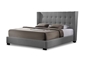 Baxton Studio Favela Gray Linen Modern Bed with Upholstered Headboard - King Size - BSOBBT6386-King-Grey-DE800 (B-62)