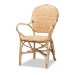 bali & pari Genna Modern Bohemian Natural Brown Finished Rattan Dining Chair - BSORCN004-Rattan-DC