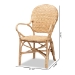 bali & pari Genna Modern Bohemian Natural Brown Finished Rattan Dining Chair - BSORCN004-Rattan-DC