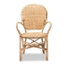 bali & pari Genna Modern Bohemian Natural Brown Finished Rattan Dining Chair - BSORCN004-Rattan-DC