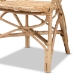 bali & pari Genna Modern Bohemian Natural Brown Finished Rattan Dining Chair - BSORCN004-Rattan-DC