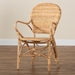 bali & pari Genna Modern Bohemian Natural Brown Finished Rattan Dining Chair - BSORCN004-Rattan-DC