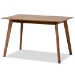 Baxton Studio Katya Mid-Century Modern Walnut Brown Finished Wood 5-Piece Dining Set - BSORH378C-Walnut-5PC Dining Set