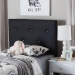 Baxton Studio Kirchem Modern and Contemporary Black Faux Leather Upholstered Twin Size Headboard - BSOBBT6432-Black-Twin HB