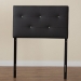 Baxton Studio Kirchem Modern and Contemporary Black Faux Leather Upholstered Twin Size Headboard - BSOBBT6432-Black-Twin HB