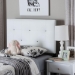 Baxton Studio Kirchem Modern and Contemporary White Faux Leather Upholstered Twin Size Headboard - BSOBBT6432-White-Twin HB
