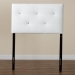 Baxton Studio Kirchem Modern and Contemporary White Faux Leather Upholstered Twin Size Headboard - BSOBBT6432-White-Twin HB