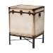 Baxton Studio Laura Vintage White Canvas Lift-Top Trunk End Table - BSOJY23B237-Open Box Laura White-ET