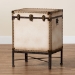 Baxton Studio Laura Vintage White Canvas Lift-Top Trunk End Table - BSOJY23B237-Open Box Laura White-ET
