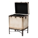 Baxton Studio Laura Vintage White Canvas Lift-Top Trunk End Table - BSOJY23B237-Open Box Laura White-ET