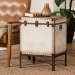 Baxton Studio Laura Vintage White Canvas Lift-Top Trunk End Table - BSOJY23B237-Open Box Laura White-ET