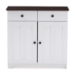 Baxton Studio Lauren Modern and Contemporary Two-tone White and Dark Brown Buffet Kitchen Cabinet  - BSODR 883400-White/Wenge