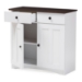 Baxton Studio Lauren Modern and Contemporary Two-tone White and Dark Brown Buffet Kitchen Cabinet  - BSODR 883400-White/Wenge