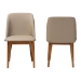 Baxton Studio Lavin Mid-Century Dark Walnut Beige Faux Leather Dining Chairs - BSORT324-CHR
