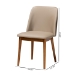 Baxton Studio Lavin Mid-Century Dark Walnut Beige Faux Leather Dining Chairs - BSORT324-CHR