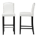 Baxton Studio Libra White Modern Bar Stool with Nail Head Trim (Set of 2) - BSOBBT5111 Bar Stool-White