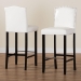 Baxton Studio Libra White Modern Bar Stool with Nail Head Trim (Set of 2) - BSOBBT5111 Bar Stool-White