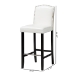 Baxton Studio Libra White Modern Bar Stool with Nail Head Trim (Set of 2) - BSOBBT5111 Bar Stool-White