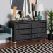 Baxton Studio Luminescence Wood Contemporary Black Upholstered Dresser - BSOBBT2030-Dresser-Black