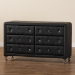 Baxton Studio Luminescence Wood Contemporary Black Upholstered Dresser - BSOBBT2030-Dresser-Black