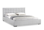 Baxton Studio Madison White Modern Bed with Upholstered Headboard - King Size - BSOBBT6183-White-King Bed
