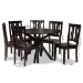 Baxton Studio Mare Modern and Contemporary Transitional Dark Brown Finished Wood 7-Piece Dining Set - BSOMare-Dark Brown-7PC Dining Set