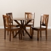 Baxton Studio Mare Modern and Contemporary Transitional Walnut Brown Finished Wood 5-Piece Dining Set - BSOMare-Walnut-5PC Dining Set