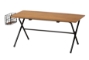 Baxton Studio Mariela Natural Brown and Black Low Profile Coffee Table with Basket - BSOTDA-W2001-Desk