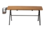 Baxton Studio Mariela Natural Brown and Black Low Profile Coffee Table with Basket - BSOTDA-W2001-Desk