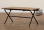 Baxton Studio Mariela Natural Brown and Black Low Profile Coffee Table with Basket - BSOTDA-W2001-Desk