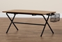Baxton Studio Mariela Natural Brown and Black Low Profile Coffee Table with Basket - BSOTDA-W2001-Desk
