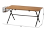 Baxton Studio Mariela Natural Brown and Black Low Profile Coffee Table with Basket - BSOTDA-W2001-Desk