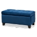 Baxton Studio Michaela Modern and Contemporary Navy Blue Velvet Fabric Upholstered Storage Ottoman - BSOWS-20091-Navy Blue Velvet-Otto