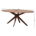Baxton Studio Monte Mid-Century Modern Walnut Brown Finished Wood 71-Inch Oval Dining Table - BSOMonte-Walnut-Oval-DT