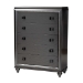 Baxton Studio Moonstone Modern Transitional Dark Grey Finished Wood 5-Drawer Chest - BSOMoonstone-Chest