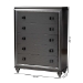 Baxton Studio Moonstone Modern Transitional Dark Grey Finished Wood 5-Drawer Chest - BSOMoonstone-Chest