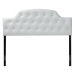 Baxton Studio Morris Modern and Contemporary Queen Size White Faux Leather Upholstered Button-tufted Scalloped Headboard - BSOBBT6496-White-Queen HB