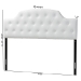 Baxton Studio Morris Modern and Contemporary Queen Size White Faux Leather Upholstered Button-tufted Scalloped Headboard - BSOBBT6496-White-Queen HB