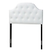 Baxton Studio Morris Modern and Contemporary White Faux Leather Upholstered Button-Tufted Scalloped Twin Size Headboard - BSOBBT6496-White-Twin HB