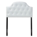 Baxton Studio Morris Modern and Contemporary White Faux Leather Upholstered Button-Tufted Scalloped Twin Size Headboard - BSOBBT6496-White-Twin HB