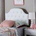 Baxton Studio Morris Modern and Contemporary White Faux Leather Upholstered Button-Tufted Scalloped Twin Size Headboard - BSOBBT6496-White-Twin HB