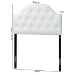Baxton Studio Morris Modern and Contemporary White Faux Leather Upholstered Button-Tufted Scalloped Twin Size Headboard - BSOBBT6496-White-Twin HB