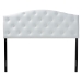 Baxton Studio Myra Modern and Contemporary Full Size White Faux Leather Upholstered Button-tufted Scalloped Headboard - BSOBBT6505-White-Full HB