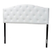 Baxton Studio Myra Modern and Contemporary Queen Size White Faux Leather Upholstered Button-tufted Scalloped Headboard - BSOBBT6505-White-Queen HB
