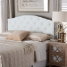 Baxton Studio Myra Modern and Contemporary Queen Size White Faux Leather Upholstered Button-tufted Scalloped Headboard - BSOBBT6505-White-Queen HB